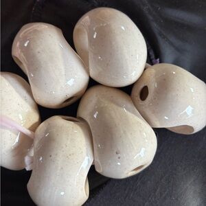 Cream Ceramic egg napkin rings